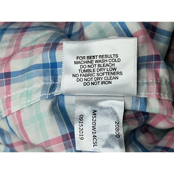 Peter Millar Men's XL Pink Blue Plaid Button‎ Down Long Sleeve Shirt Stretch EUC - Picture 7 of 8